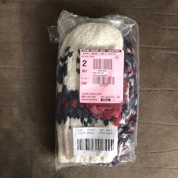 J. Crew Accessories Nwt Jcrew Chunky Knit Fair Isle Mittens Poshmark